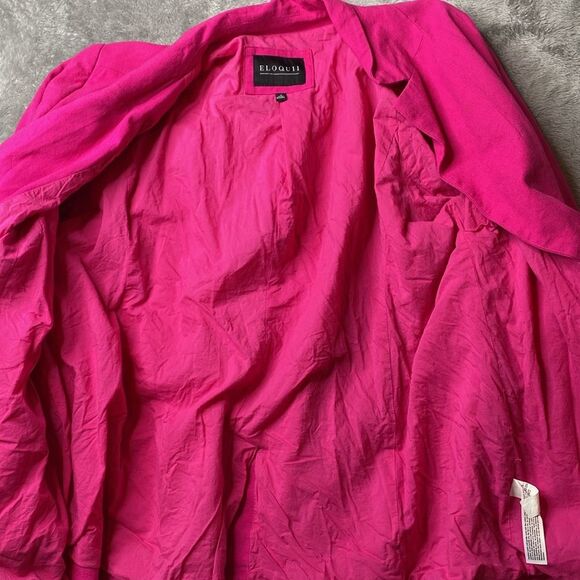 ELOQUII Blazer Linen Blend Barbie Pink Size 18 - Picture 5 of 11